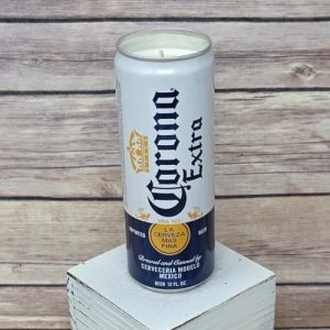716 Candle Co. soy candle in an upcycled Corona Beer can, showing the label