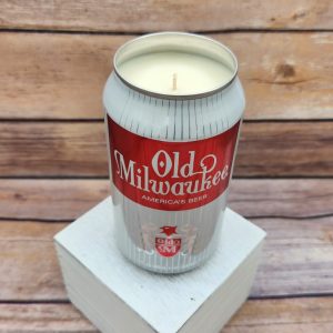 Old Milwaukee Beer Can Soy Candle label