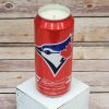 Budweiser Blue Jays candle angle view