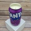 Hand-poured soy candle in an upcycled Fanta Grape Soda can.