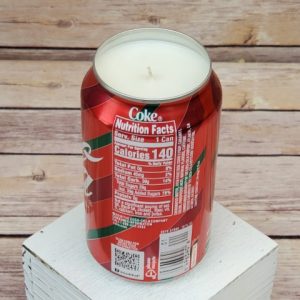 Christmas Gift Coke candle close up