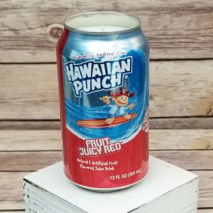 Check out this unique soy candle that uses an upcycled Hawaiian Punch can.