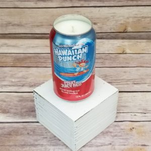 Fun soy candle vibes in an upcycled container from Hawaiian Punch.