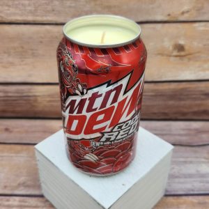 Mountain Dew Code Red candle side view