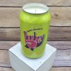 Aunt Rosies Loganberry soy wax candle in an upcycled can