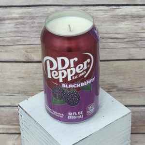 Dr Pepper Blackberry soda pop can soy wax candle