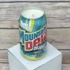 Hand-poured Baja Blast candle in an upcycled Mountain Dew can