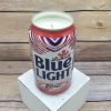 Hand-poured soy candle in a 2024 Labatt Blue Light Zubaz Buffalo Bills NFL beer can