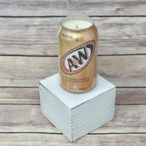 A&W Cream Soda candle, hand-poured in an upcycled can