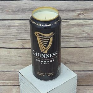 Hand-poured soy wax candle in an upcycled Guinness Draught beer can