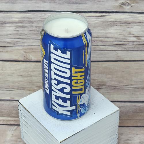 Keystone Light Camo beer can soy wax candle