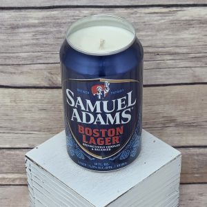 Sam Adams Boston Lager beer can soy wax candle