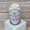 Hand-poured soy wax candle in an upcycled Yuengling Traditional Lager can