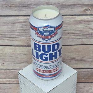 Bud Light 2026 Buffalo Bills Blizzard Brew soy candle — hand-poured in recycled beer can